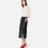 Intrecciato Leather Skirt