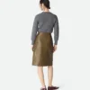 Intrecciato Leather Skirt