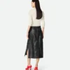 Intrecciato Leather Skirt