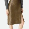 Intrecciato Leather Skirt
