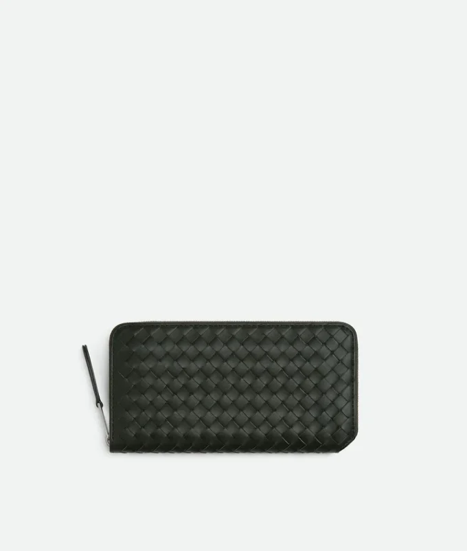 Intrecciato Piccolo Zip Around Wallet