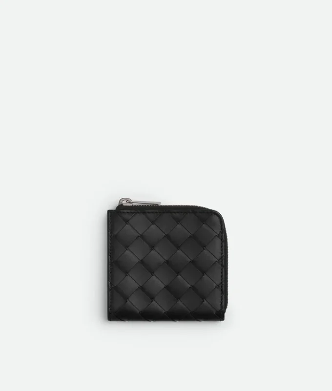 Intrecciato Square Zip Around Wallet