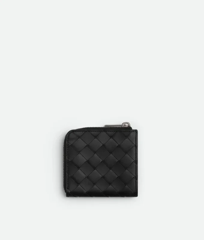 Intrecciato Square Zip Around Wallet