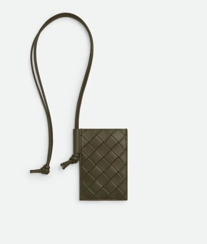Intrecciato Stamp Badge Holder