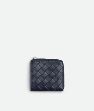 Intrecciato Stamp Square Zip Around Wallet