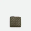 Intrecciato Stamp Square Zip Around Wallet