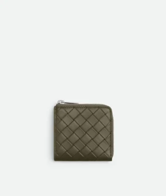 Intrecciato Stamp Square Zip Around Wallet