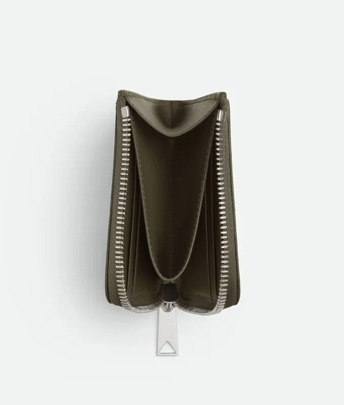 Intrecciato Stamp Square Zip Around Wallet