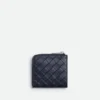Intrecciato Stamp Square Zip Around Wallet