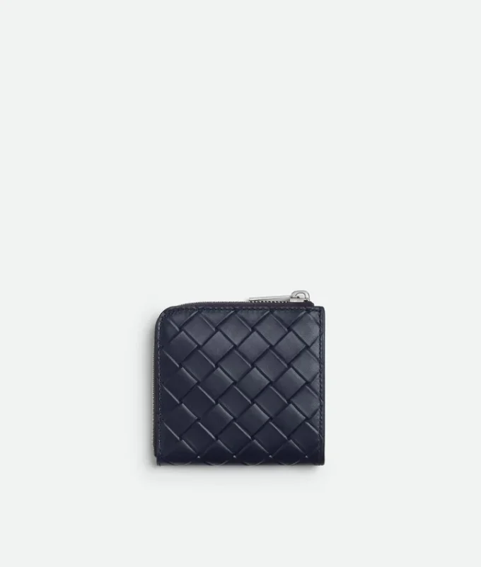 Intrecciato Stamp Square Zip Around Wallet