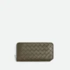 Intrecciato Stamp Zip Around Wallet