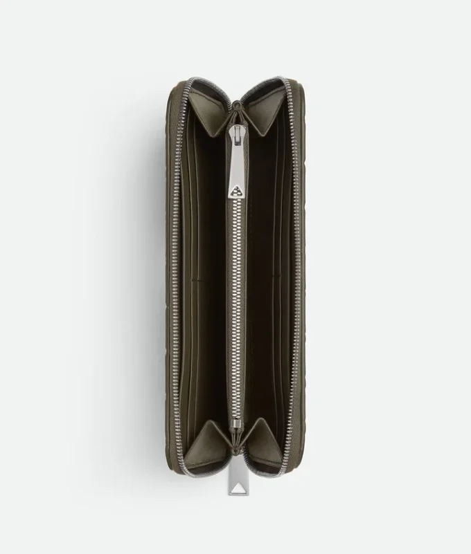 Intrecciato Stamp Zip Around Wallet