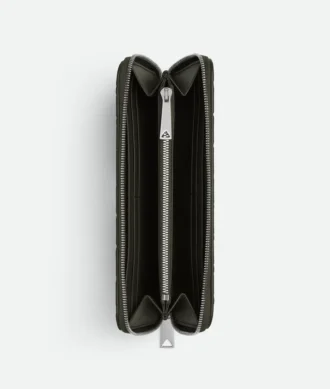 Intrecciato Stamp Zip Around Wallet