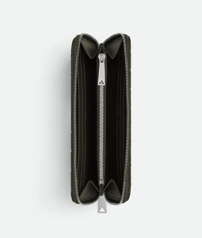 Intrecciato Stamp Zip Around Wallet