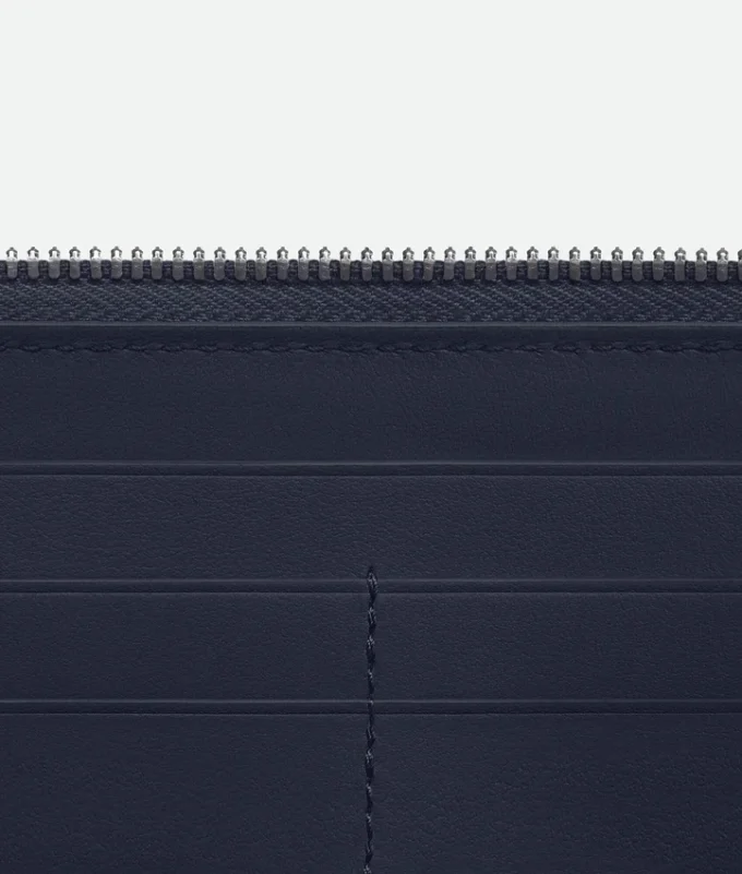 Intrecciato Stamp Zip Around Wallet