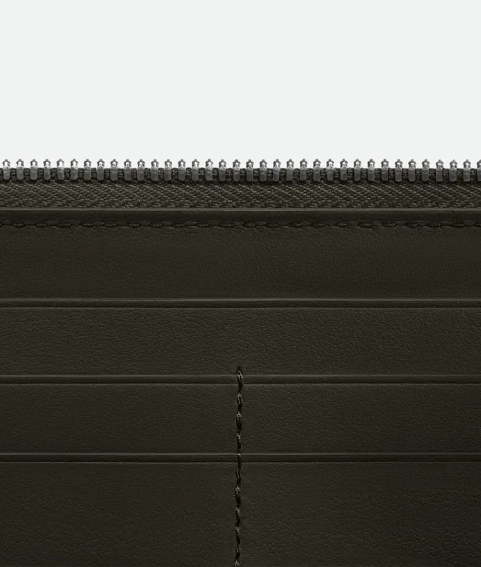 Intrecciato Stamp Zip Around Wallet