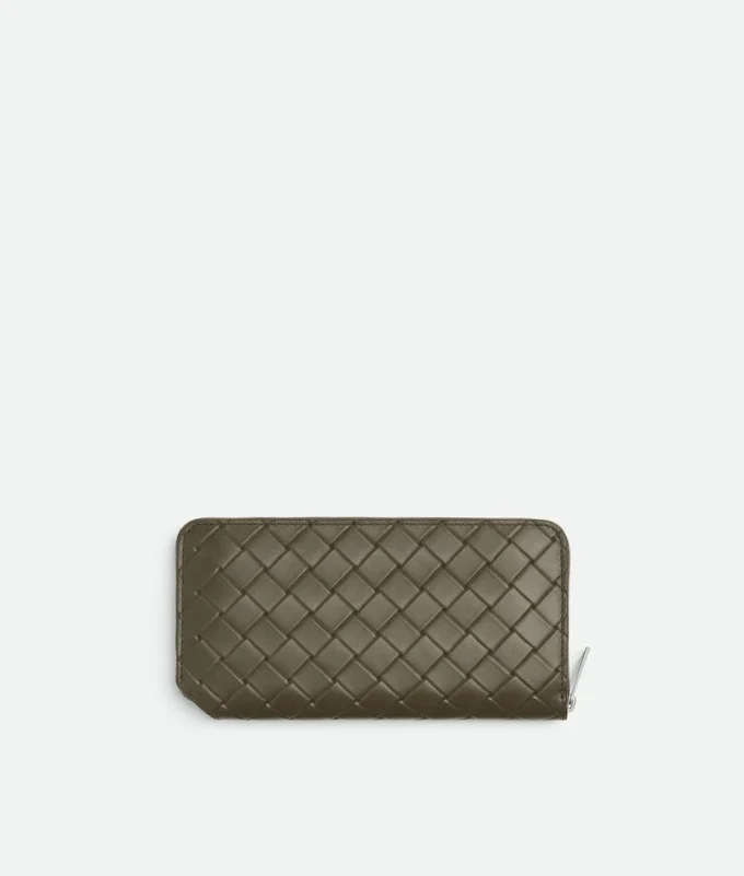 Intrecciato Stamp Zip Around Wallet