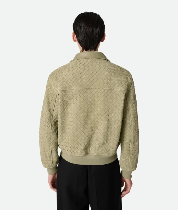Intrecciato Suede Leather Blouson