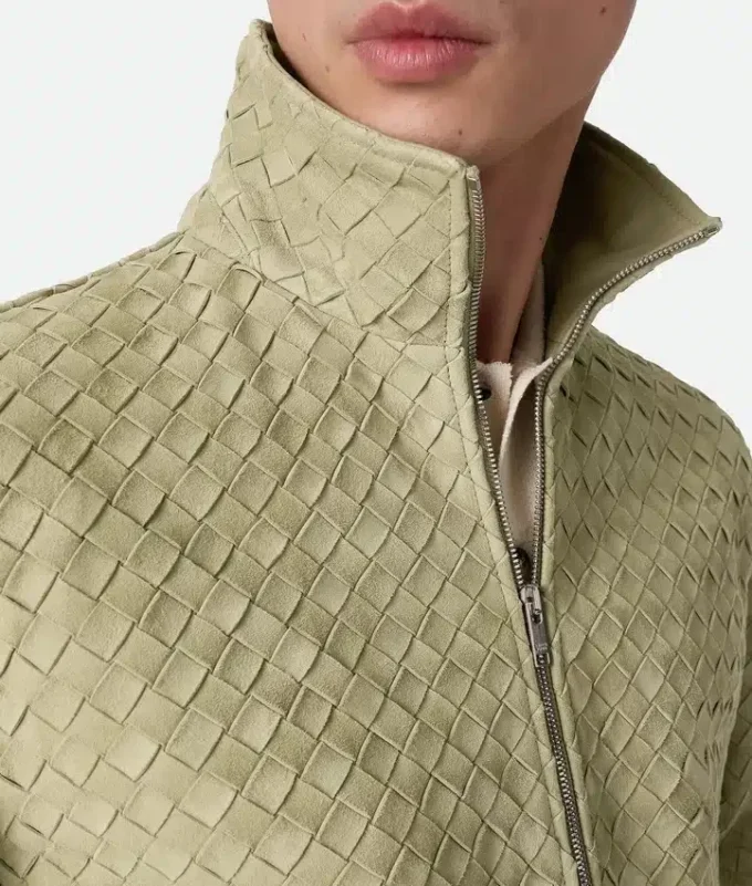 Intrecciato Suede Leather Blouson