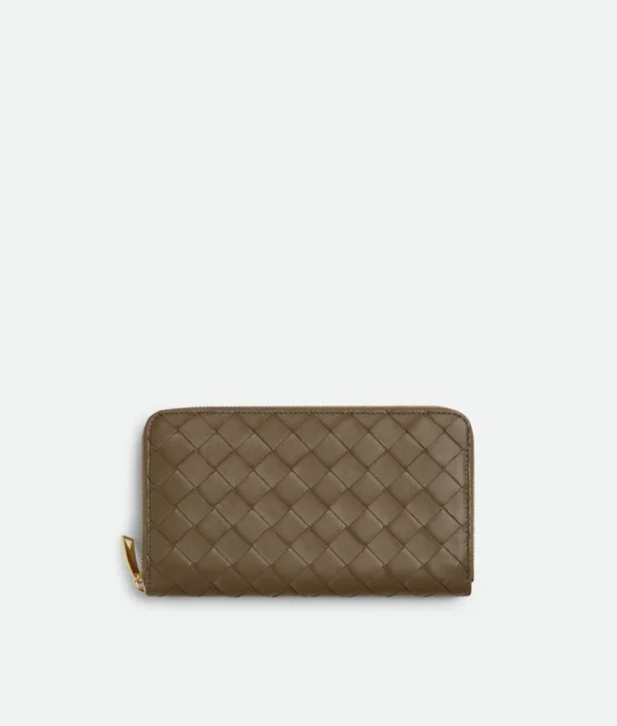 Intrecciato Zip Around Wallet
