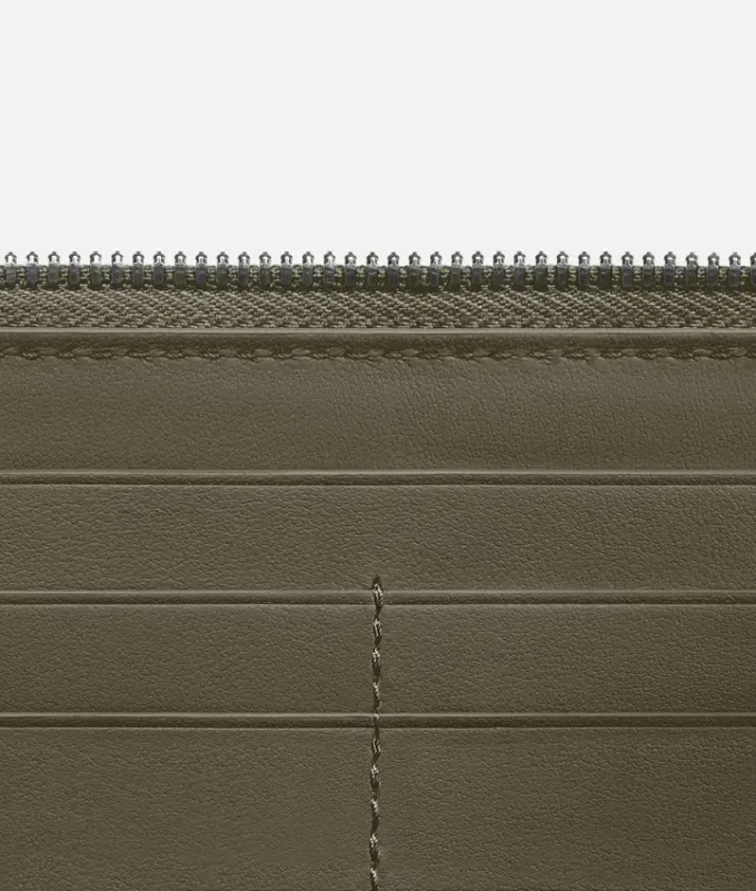 Intrecciato Zip Around Wallet