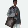 Intrecciato Zipped North-South Tote