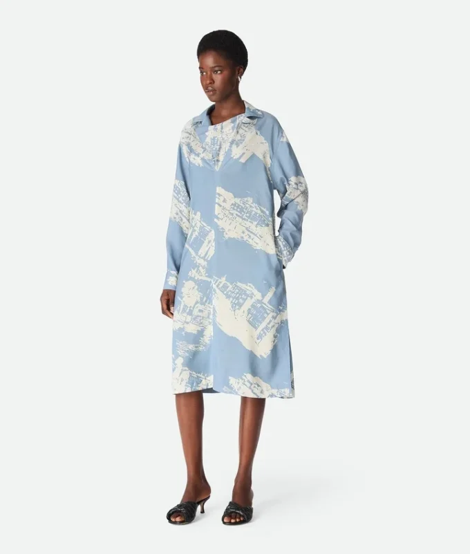 Italian Postcard Silk Dress