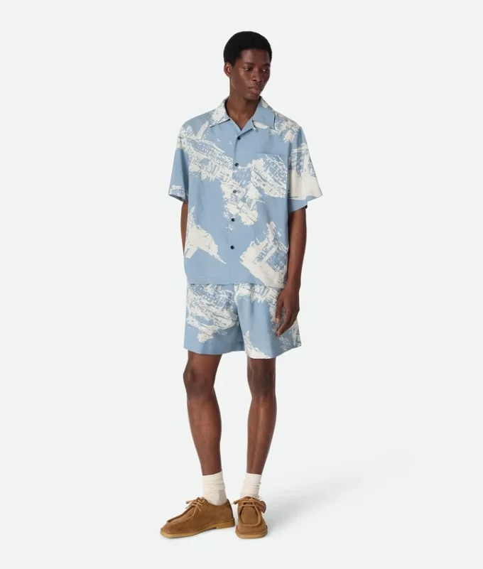 Italian Postcard Silk Shirt