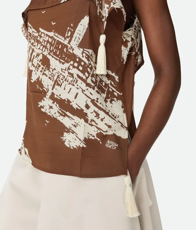 Italian Postcard Silk Top