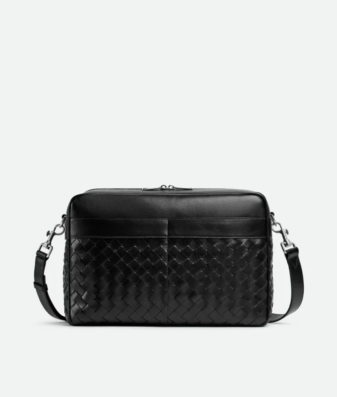 Large Intrecciato Camera Bag with Pocket