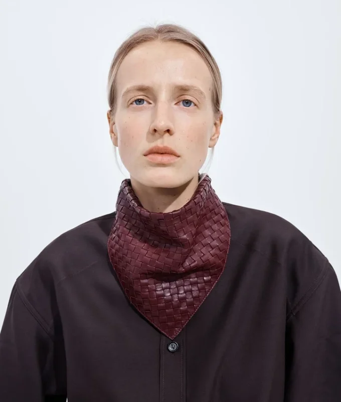 Leather Intrecciato Foulard