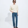 Medium Indigo Straight Jeans