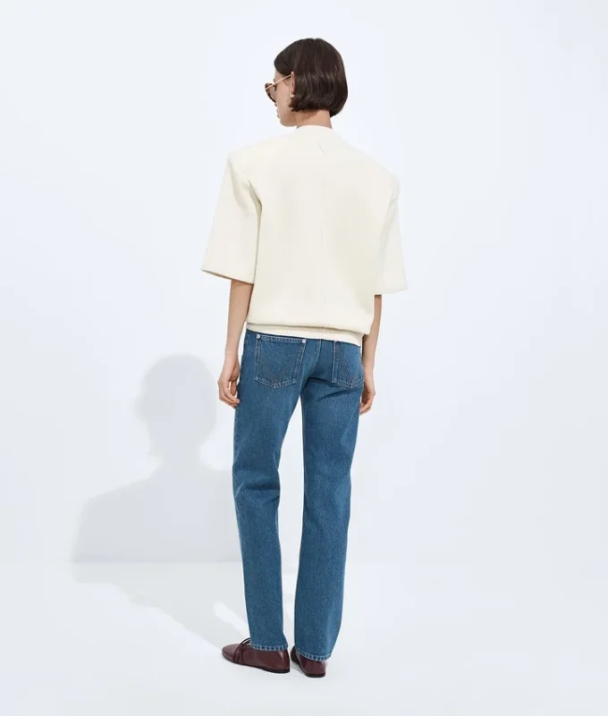 Medium Indigo Straight Jeans