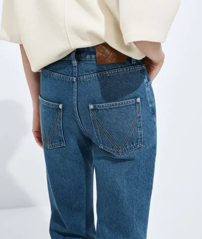 Medium Indigo Straight Jeans