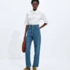 Medium Indigo Wide Leg Jeans