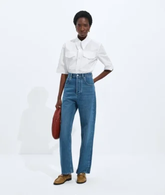 Medium Indigo Wide Leg Jeans
