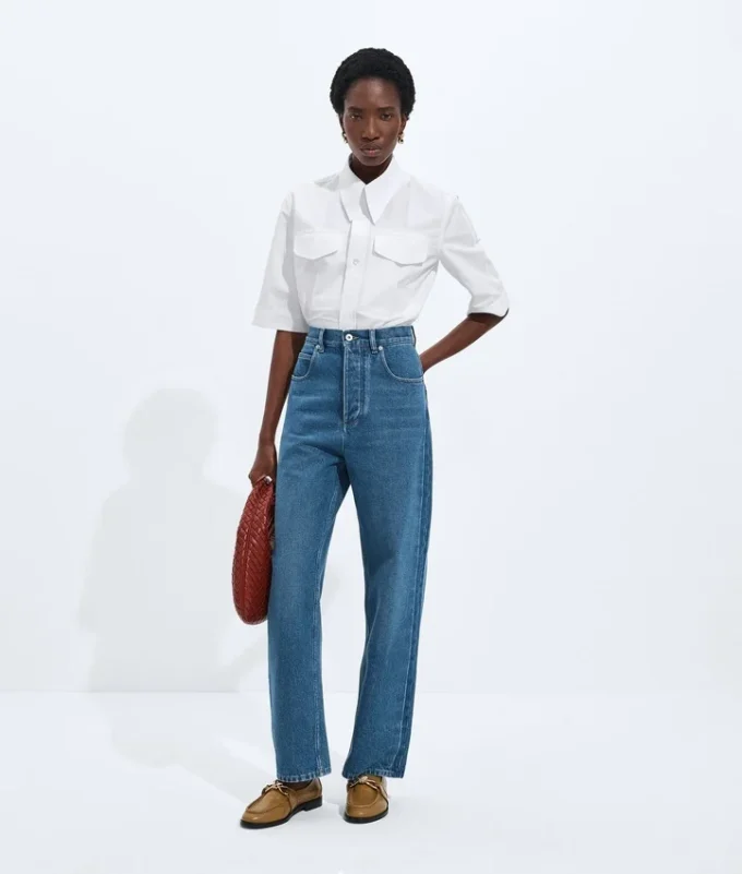 Medium Indigo Wide Leg Jeans