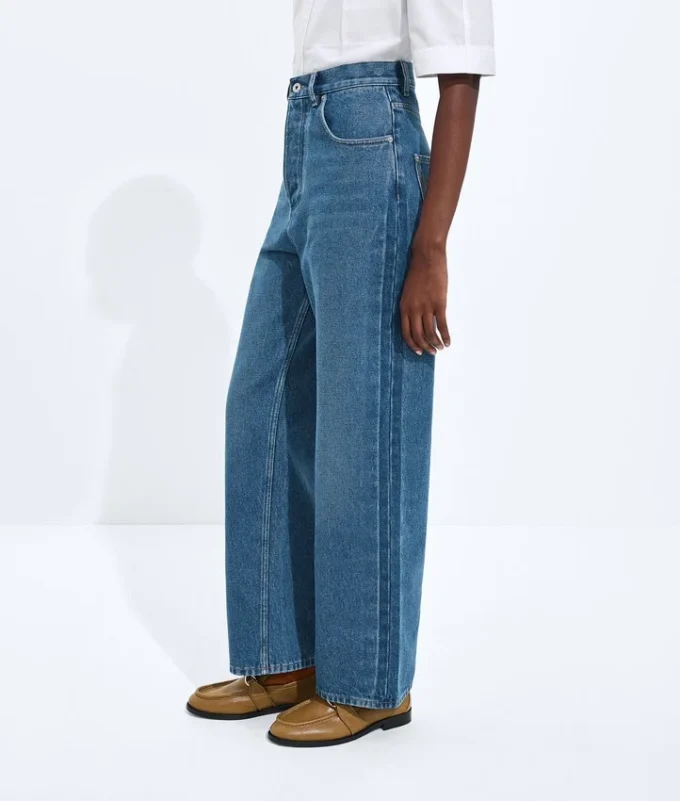 Medium Indigo Wide Leg Jeans