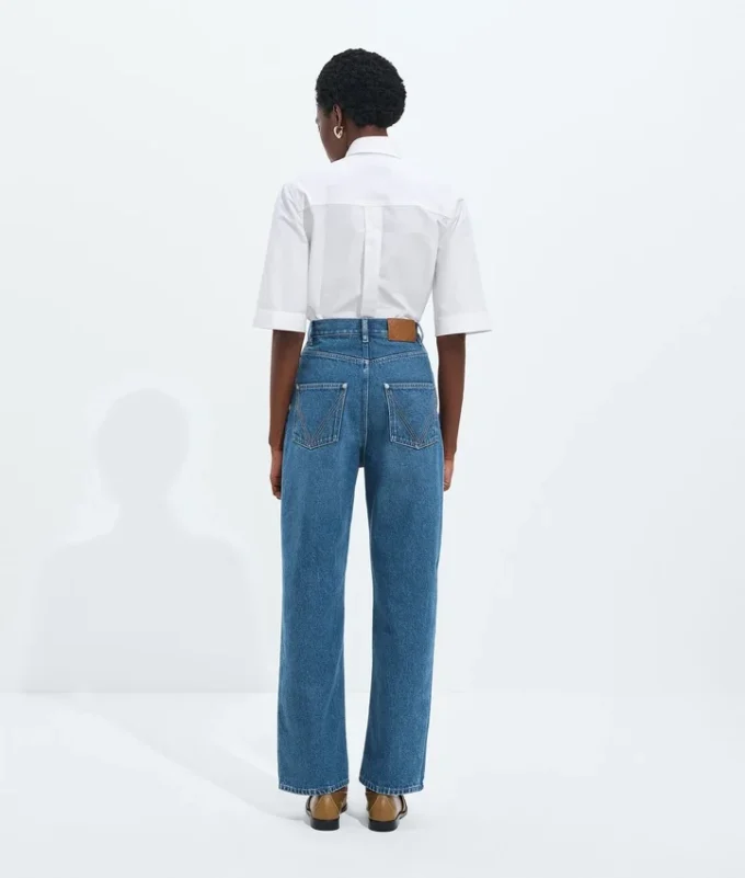 Medium Indigo Wide Leg Jeans