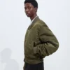 Padded Nylon Bomber Jacket