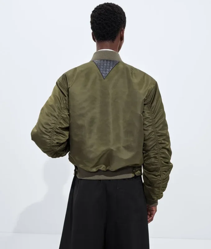 Padded Nylon Bomber Jacket