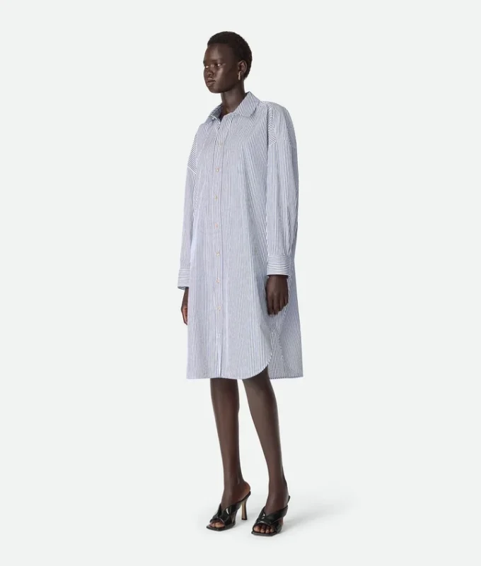 Pinstripe Cotton Poplin Dress