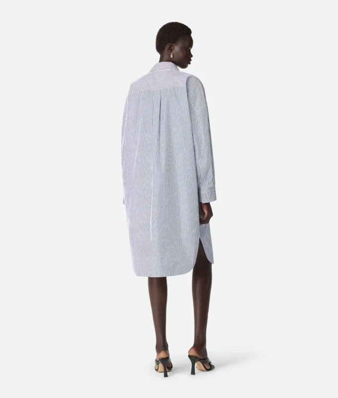 Pinstripe Cotton Poplin Dress
