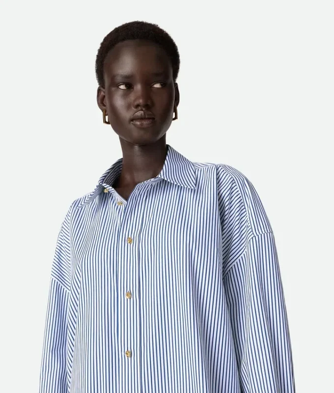 Pinstripe Cotton Poplin Dress