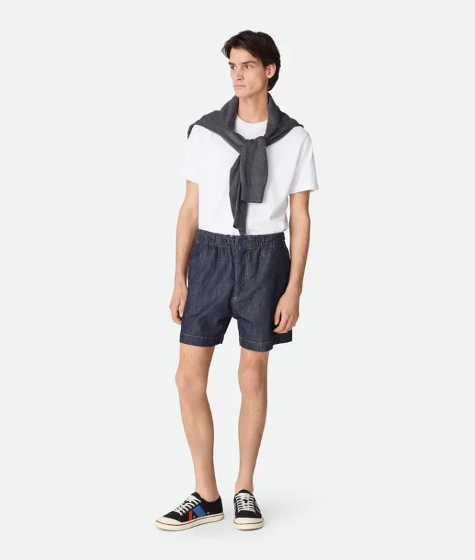 Rinsed Indigo Denim Shorts