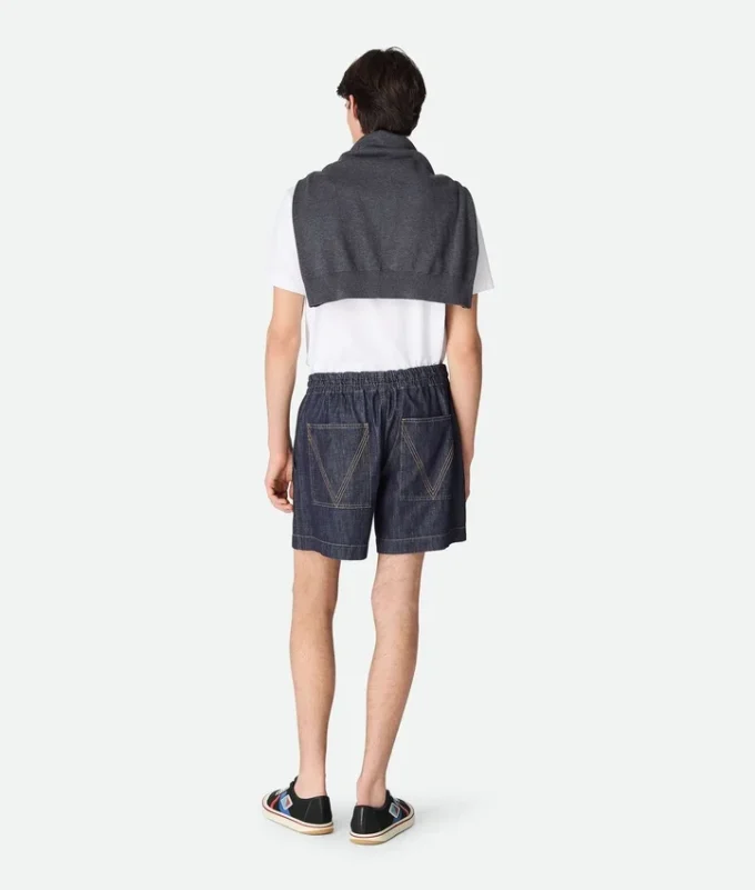 Rinsed Indigo Denim Shorts