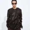 Scale Intreccio Leather Top