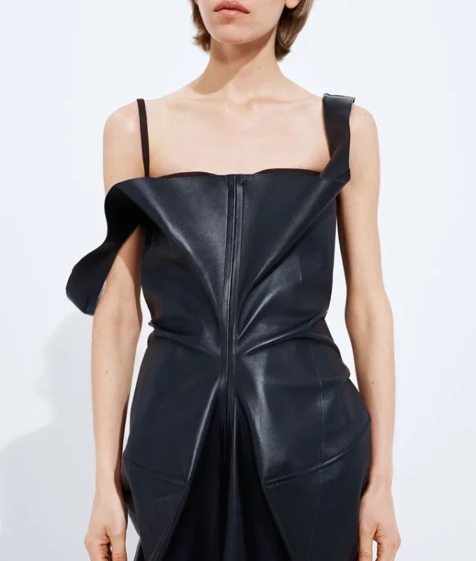Semi Shiny Leather Dress