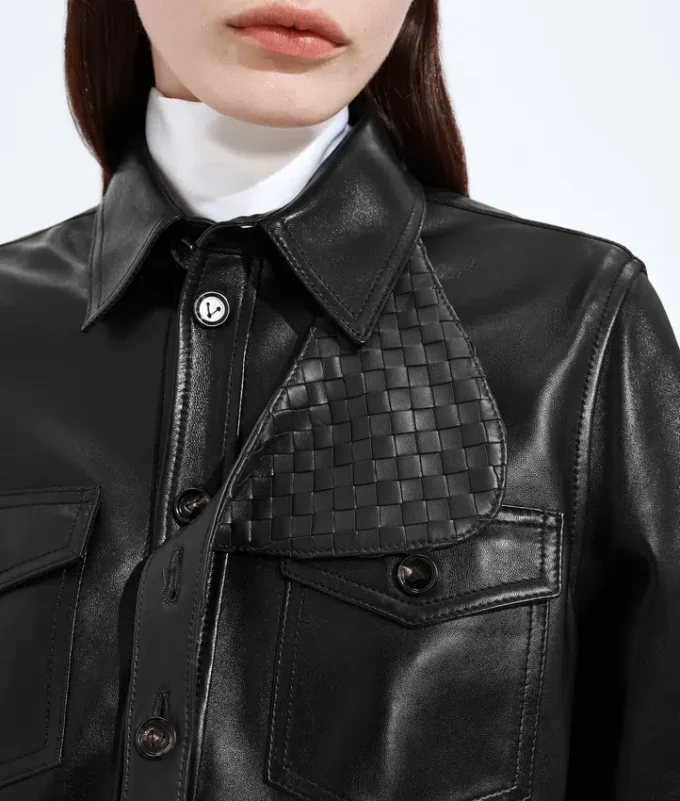 Semi Shiny Leather Shirt
