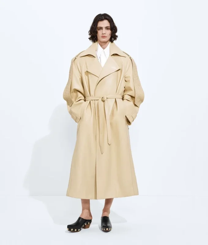 Semi Shiny Leather Trench